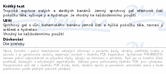 Dermacol Aroma Moment Baham.banán sprch.gel 250ml