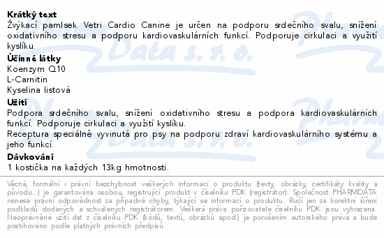 VetriScience Vetri Cardio Canine 60ks