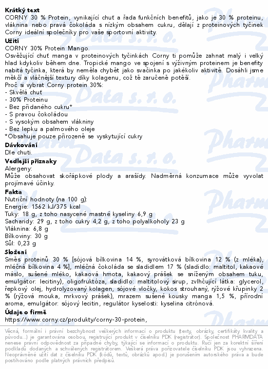 CORNY 30% PROTEIN Mango 50g