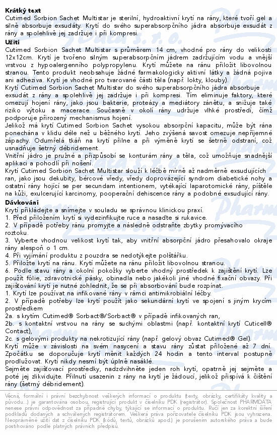 Cutimed Sorbion MultiStar superab.kr.pr.14cm 10ks