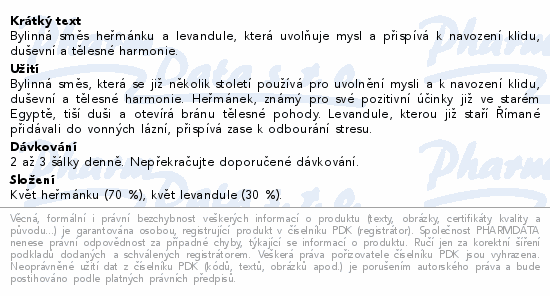 LEROS Levandulové zklidnění čaj 20x1g