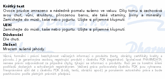 Allnature Jahody sušené mrazem 30g