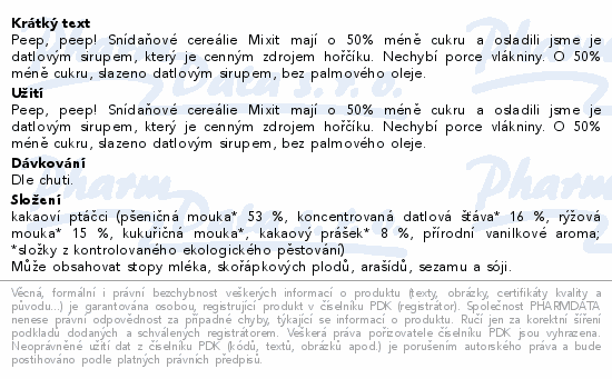 Mixit Cereálie Peep Peep Kakao BIO 280g
