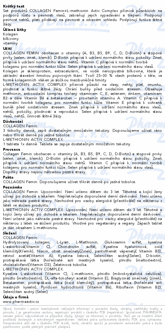 Collagen Femin tob.90+L-methionin Activ tbl.90