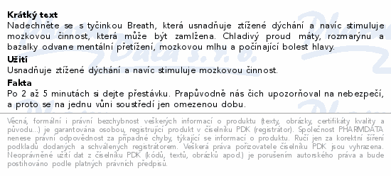 AOMU inhalační tyčinka s esenciálními oleji Breath