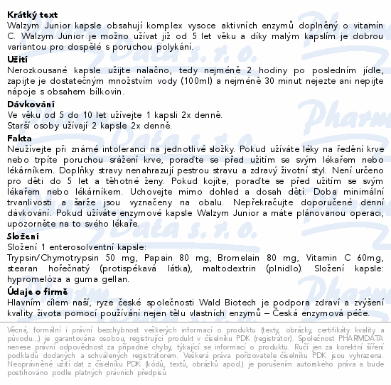 Walzym Junior enzymové kapsle cps.60