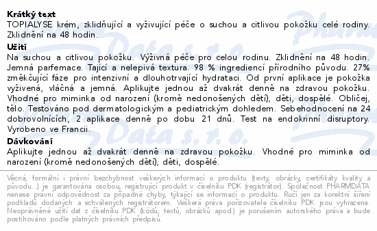 SVR Topialyse Creme Krém pro such.a cit.pok. 400ml