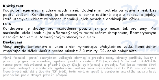 WELEDA Rozmarýnový revitalizační kondicionér 150ml