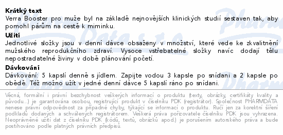 Verra Plodnost Booster pro muže cps.150