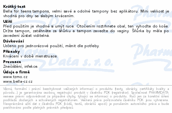 Bella for teens hygienické tampony Mini 16ks