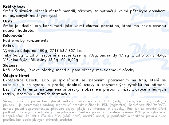 Směs ořechů 250g EkoMedica