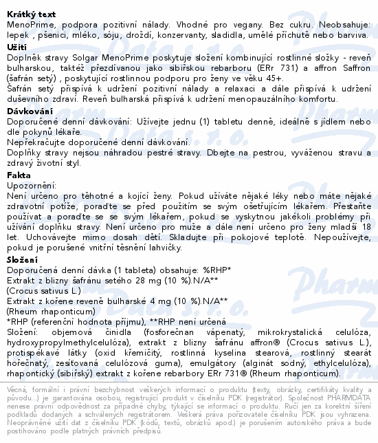 Solgar MenoPrime tbl.30