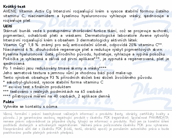 AVENE Vitamin Activ Cg Intenz.rozjasňuj.krém 50ml