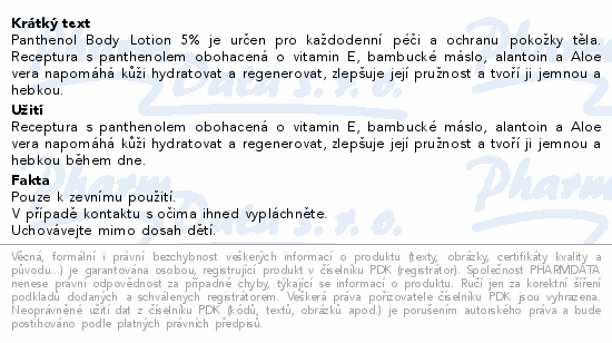 Panthenol Galenika Dexpanten.5% Body Lotion 250ml
