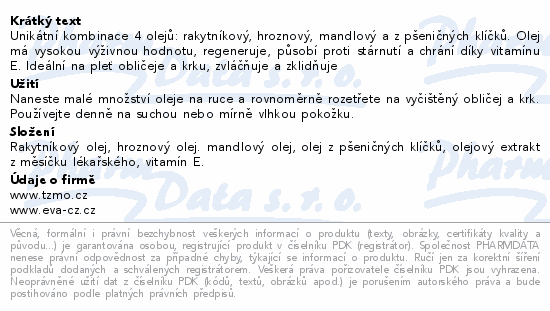 Eva Dermo vyživující pleťový olej 30ml