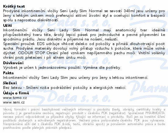 Seni Lady Slim inkon.vložky normal 1+1 2x20ks