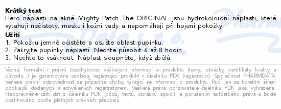 Hero. Mighty Patch The Original náplasti 24ks