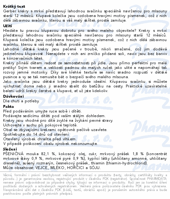 Gerber Krekry s mrkví BIO 100g 12M+