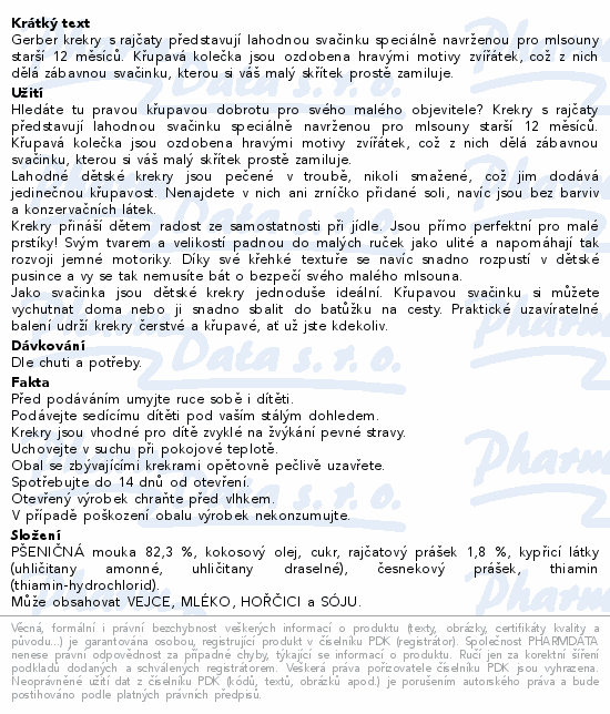 Gerber Krekry s rajčaty BIO 100g 12M+