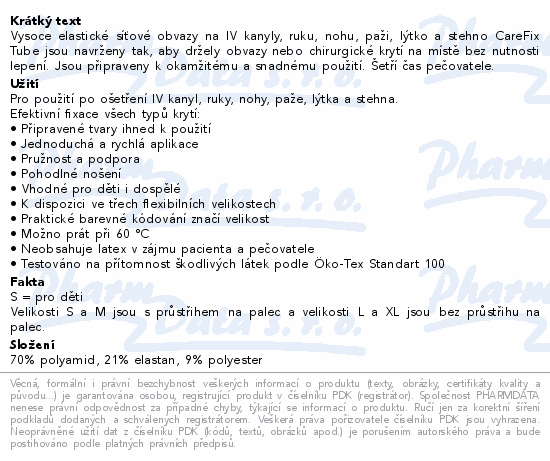 Carefix tube elastický síťový obvaz vel.S 30ks