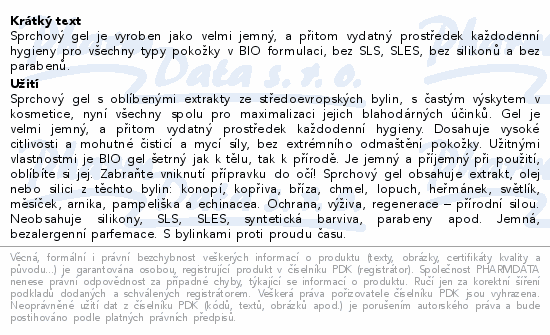 BIO BIONE Bylinný elixír regenerač.sprch.gel 260ml