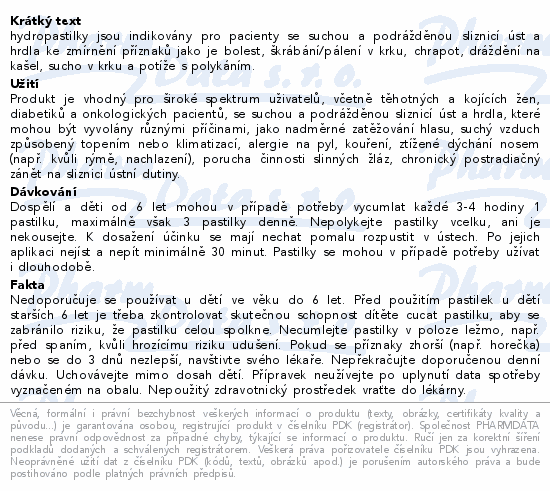 hydropastilky jahoda bez cukru 20ks Generica