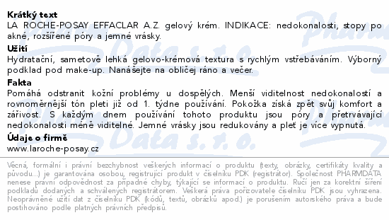 LA ROCHE-POSAY EFFACLAR A.Z. gel-krém 40ml