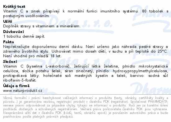 Additiva Vitamin C + zinek tob.80