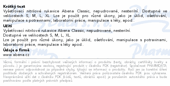 ABENA Rukavice vyš.Nitril Clas.M nepudr.modré 30ks