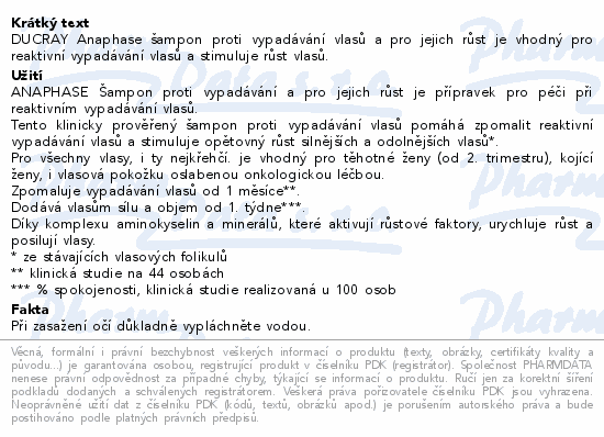 DUCRAY Anaphase šampon-vypadávání vlasů 200ml