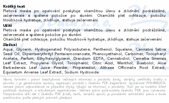 Dermacol AFTER SUN pleťová maska 2x8ml