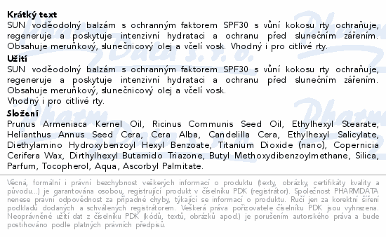 Dermacol Balzám na rty ochranný SPF30 4.8g