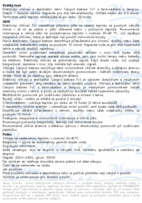 Canpol babies Ohřívač a sterilizátor lahví 7v1