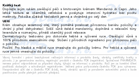 WELEDA Mandarino di Capri krém na ruce 50ml