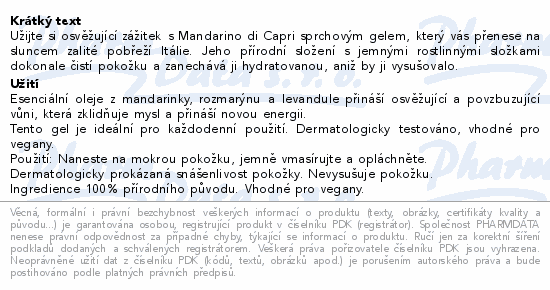 WELEDA Mandarino di Capri sprchový gel 200ml