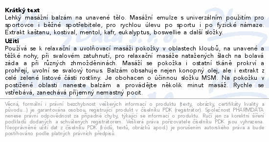 BIO BIONE Sport masážní bylinný balzám 300ml