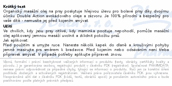 Medela organický masážní olej na prsy 50ml