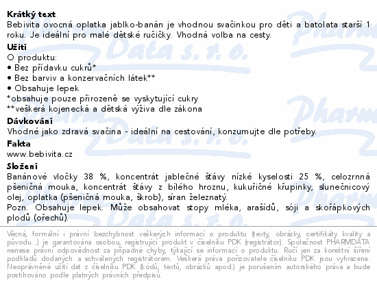 Bebivita oplatka jablko-banán 1r 25g