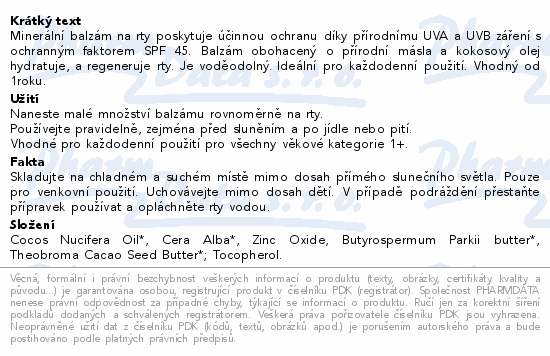 Wooden Spoon SUN KISS Opal.balzám na rty BIO 4.3ml