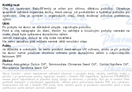 Wooden Spoon Baby&Family Olej po opal. BIO 100ml