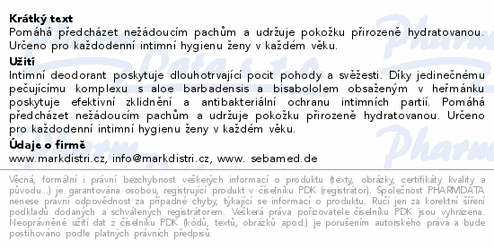 SEBAMED Intimní deodorant 125ml