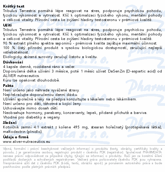 ALIVER Kotvičník zemní 90% konc.4:1 500mg cps.120