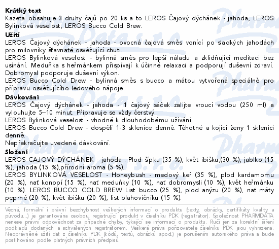 LEROS Paní učitelce čaj 60sáčků