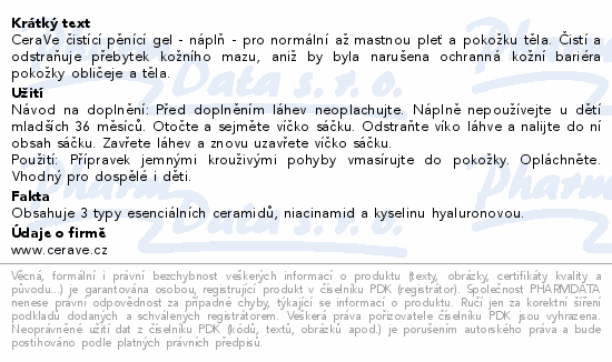CeraVe Čisticí pěnící gel náplň 473ml