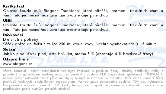 Biogena Broskev 20x2g