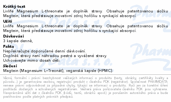 LIVLIFE Magtein cps.90