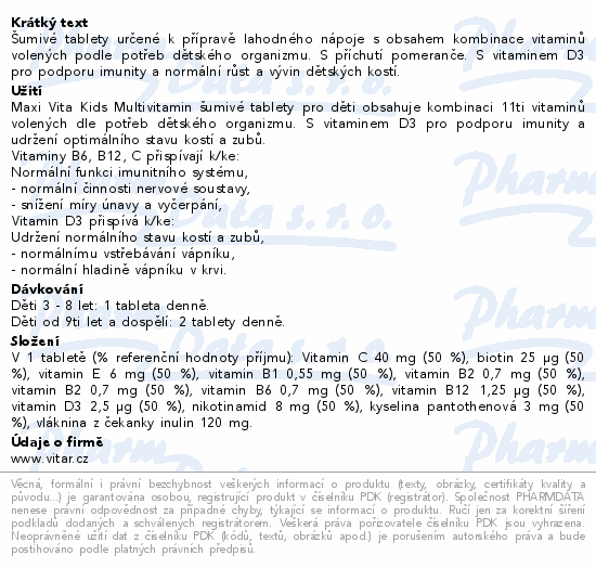 Maxi Vita Kids Multivitamin pomeranč tbl.eff.20