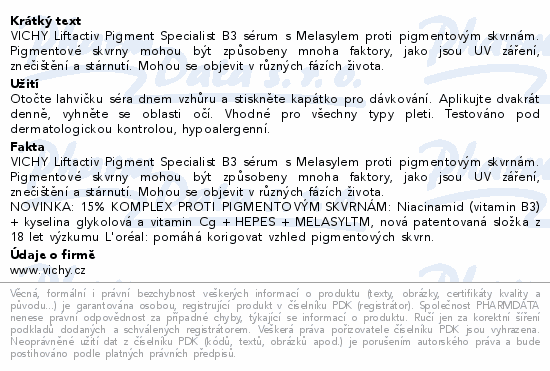 VICHY LIFTACTIV Pigment Specialist B3 sérum 30ml
