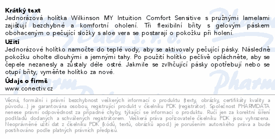 WILKINSON MY Intuition Comfort Sensit.jednor.8+4ks