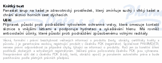 Panastat sirup na kašel 128g
